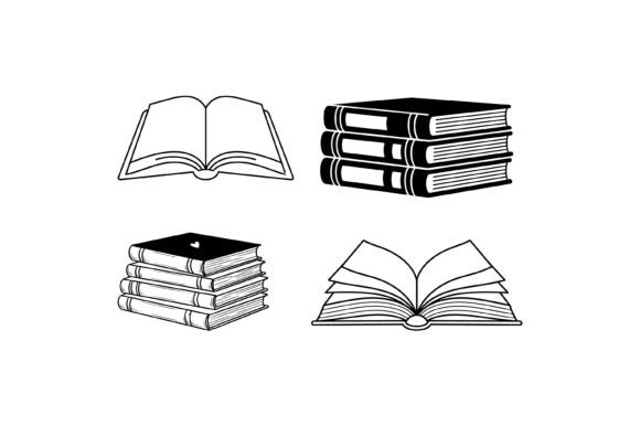 Book and Library Icon Set for Designers