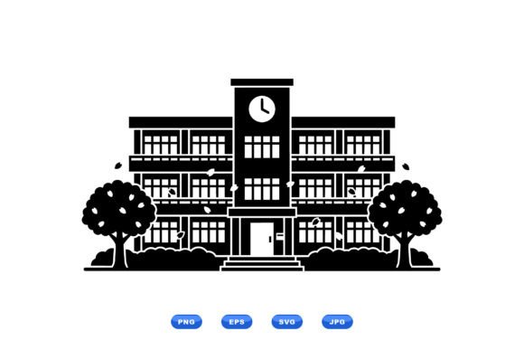 Elevating Educational Branding with Vibrant School Building SVG Clipart