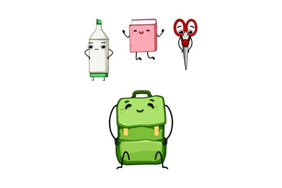 Happy School Supplies Characters Bringin