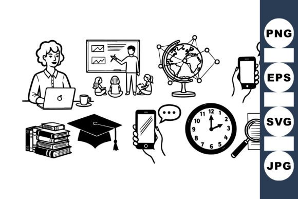 Mastering Visual Communication: The Power of Monochrome Educational Vector Icons
