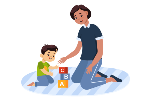 Nurturing Early Literacy: The Visual Power of a Boy with Teacher Learn English Alphabet