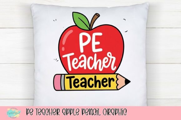 PE Teacher Apple Pencil Graphic Design